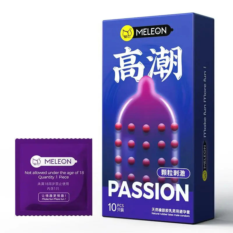 10pcs Condom Pellets Stimulating Ultra Thin Lubricating Natural Latex Hyaluronic Acid Penis Sleeves Male Adult Sex Products - Seprincess