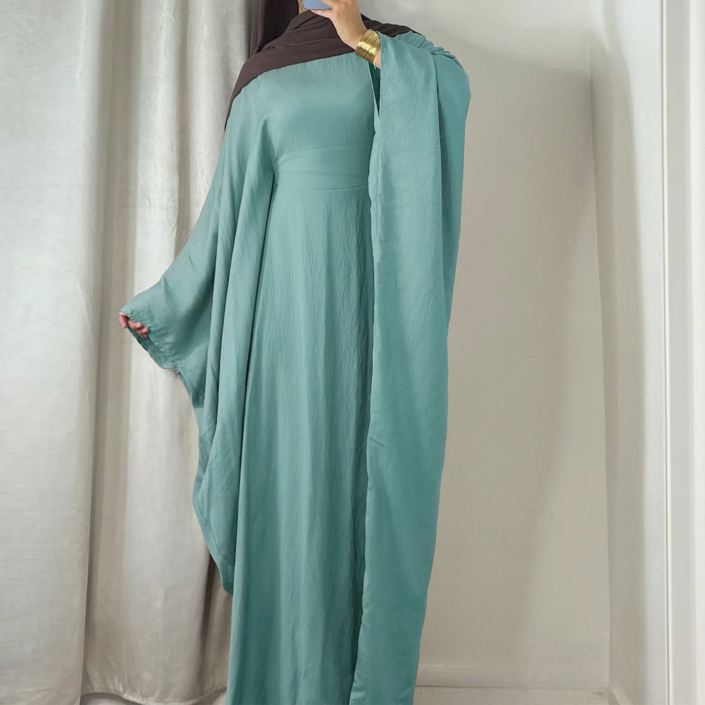 Abaya Dubai Luxury 2024 Summer Soft Crepe Like Linen Khimar Butterfly Batwing Islam Muslim Kaftan Modest Dress For Women Kebaya - Seprincess