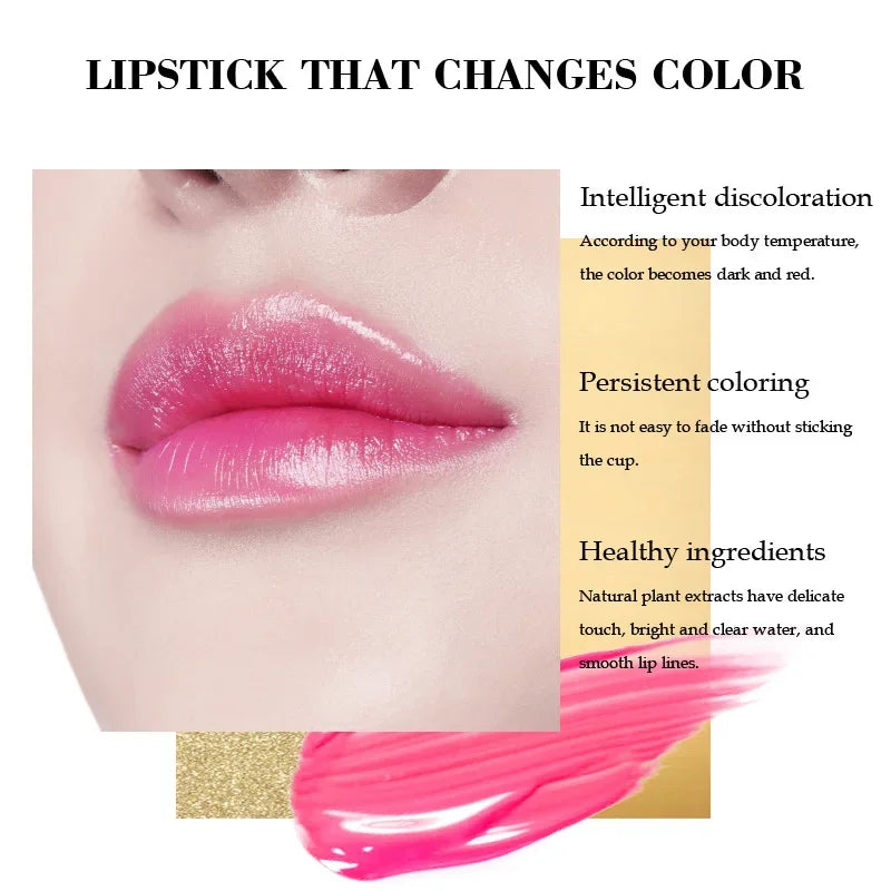 Aloe Vera Color Changing Lipsticks Waterproof Moisturizing Natural Lip Balm Long Lasting Nonstick Cup Makeup Lipstick Cosmetic - Seprincess