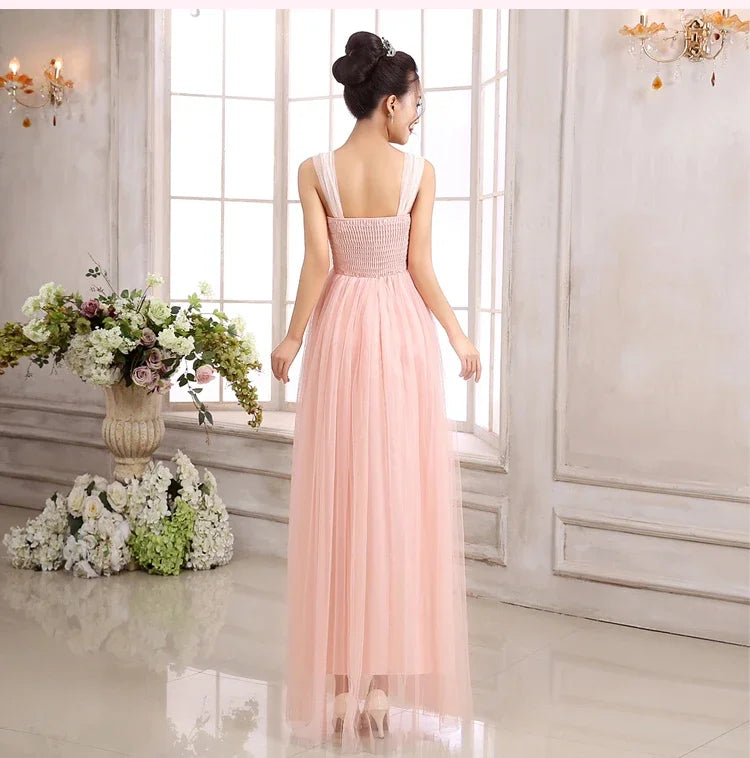 2024 New Light Purple Pink Bridesmaid Dresses Graduation Vestidos Longo Long Prom Robes Cheap Wedding Party Dress - Seprincess