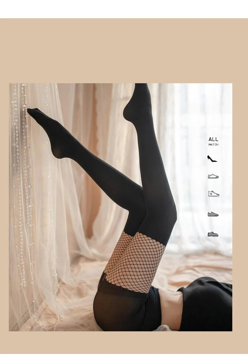 Sex Pantyhose Thin hollow and tearable perspective Lingerie 18 fancy women underwear Netting stockings Tights xxx Transparent - Seprincess