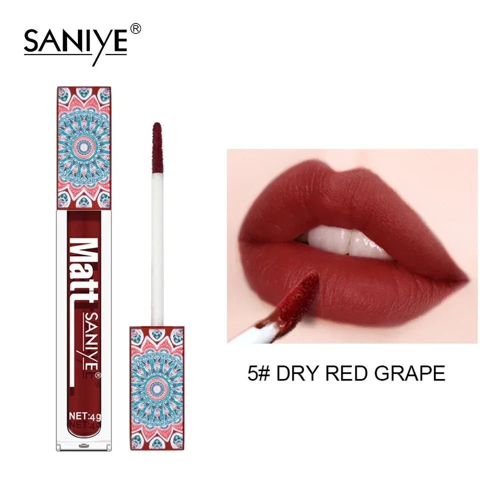 1PCS Waterproof Matte Nude Lip Gloss Brown Nude Pigment Dark Red Long Lasting Velvet Liquid Lipstick Women Makeup Lip Glaze - Seprincess