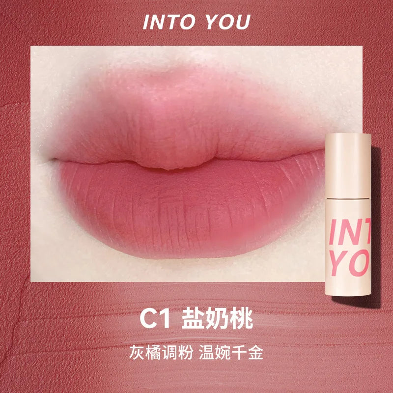 INTO YOU Make up Lip Gloss miltcolor Matte Velvet Lipstick Waterproof Red Lip Tint Lip Glaze Beauty Cosmetics lipstick lipgloss