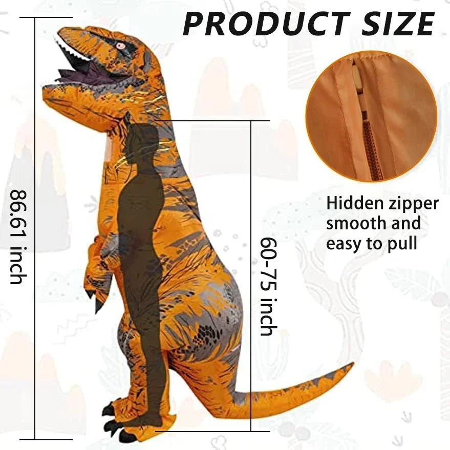 T-REX Inflatable Suit Adult Fancy Role-playing Tyrannosaurus Costume Dinosaur Cosplay Halloween Party Carnival Apparel - Seprincess