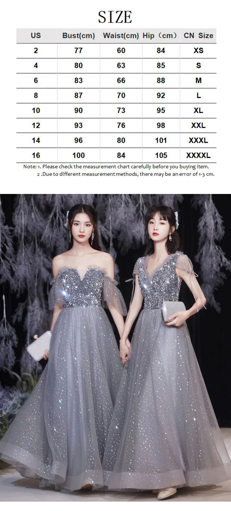 Grey Bridesmaid Evening Dress Women Off Shoulder Sequins Wedding Party Vestidos Fairy Temperament Sisters Group Gown Summer - Seprincess