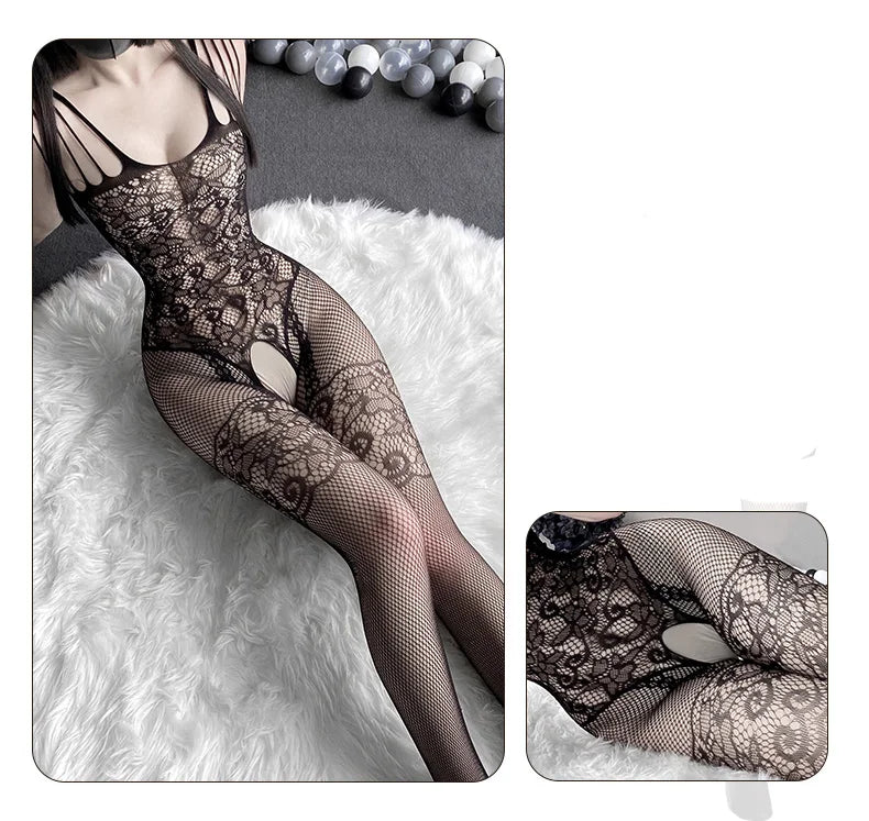 Bodysuit European style open cut cut-out jumpsuit Erotic open crotch Held sexy sexy lingerie woman 18 fancy women underwear xxx - Seprincess