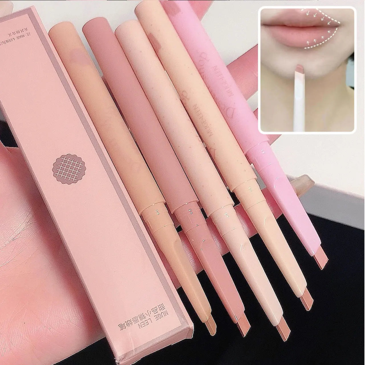 Dessert Lip Liner Automatic rotating waterproof lasting no color outline lip lipstick pen - Seprincess