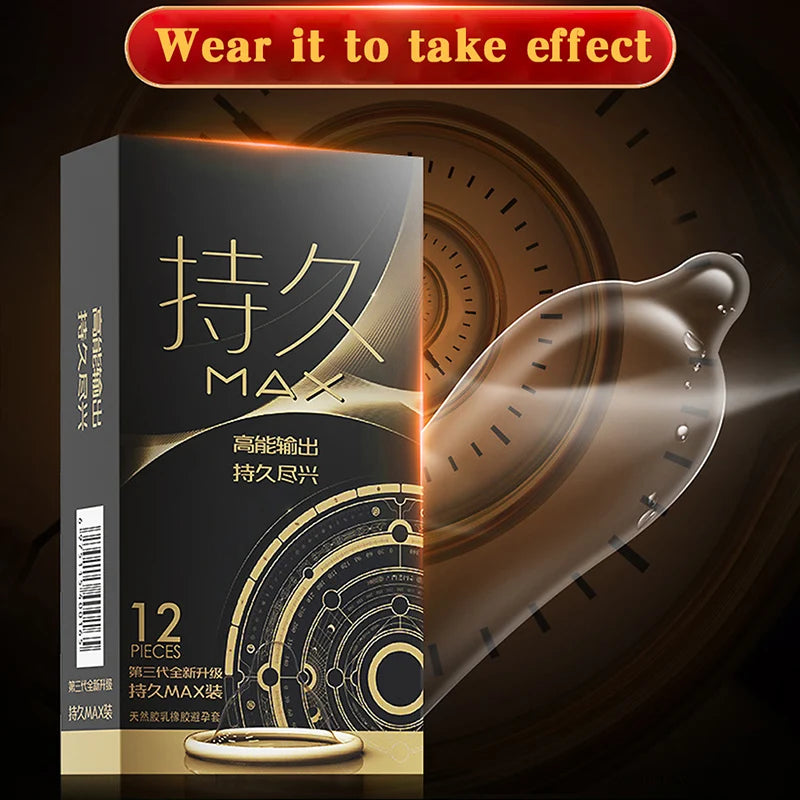 52mm Condoms Long Lasting Penis Sleeves 12pcs Glossy Time-delay Condoms Natural Latex Adult Erotic Products Safer Sex Shop - Seprincess