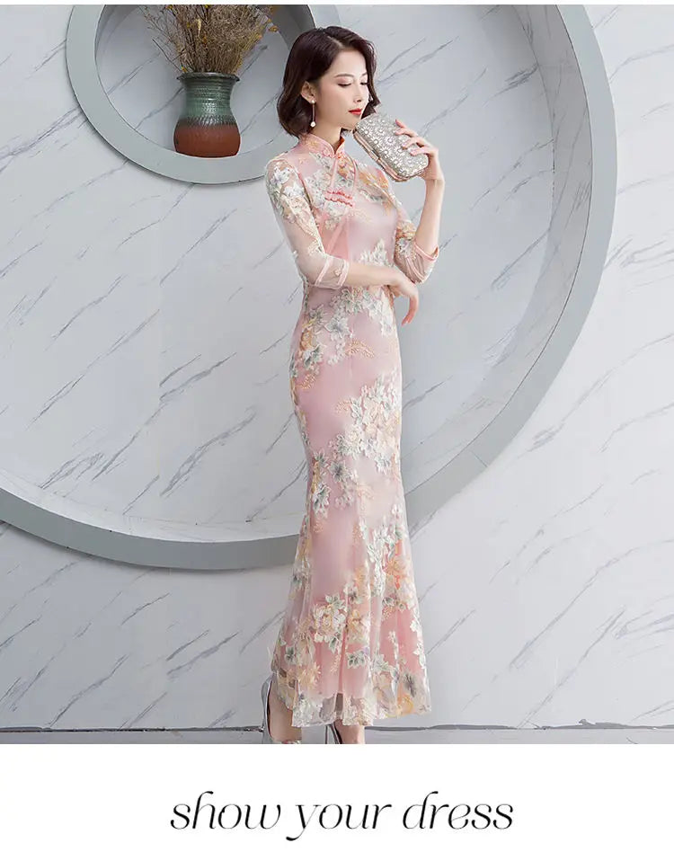 Party Women Dress Luxury China Style Elegant Banquet Long Qipao Oriental Female Wedding Slim Prom Cheongsam Gowns Vestido S-4XL - Seprincess