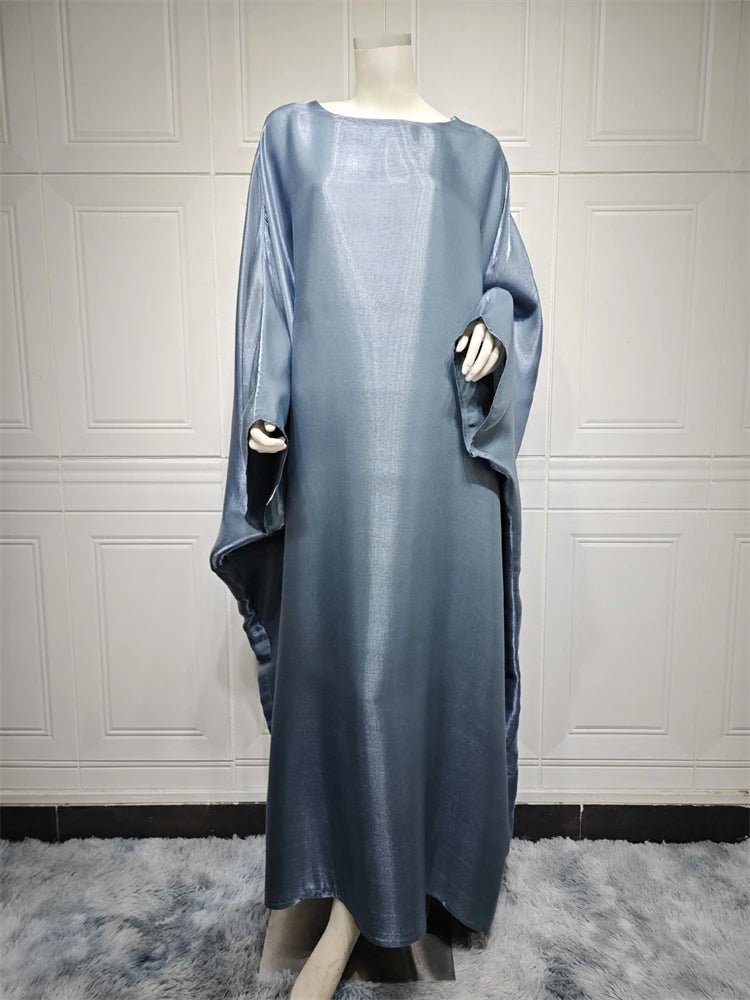 Batwing Butterfly Sleeve Satin Khimar Abaya Dubai Luxury 2024 Muslim Kaftan Dress Abayas For Women Kebaya Caftan Vestidos Femme - Seprincess