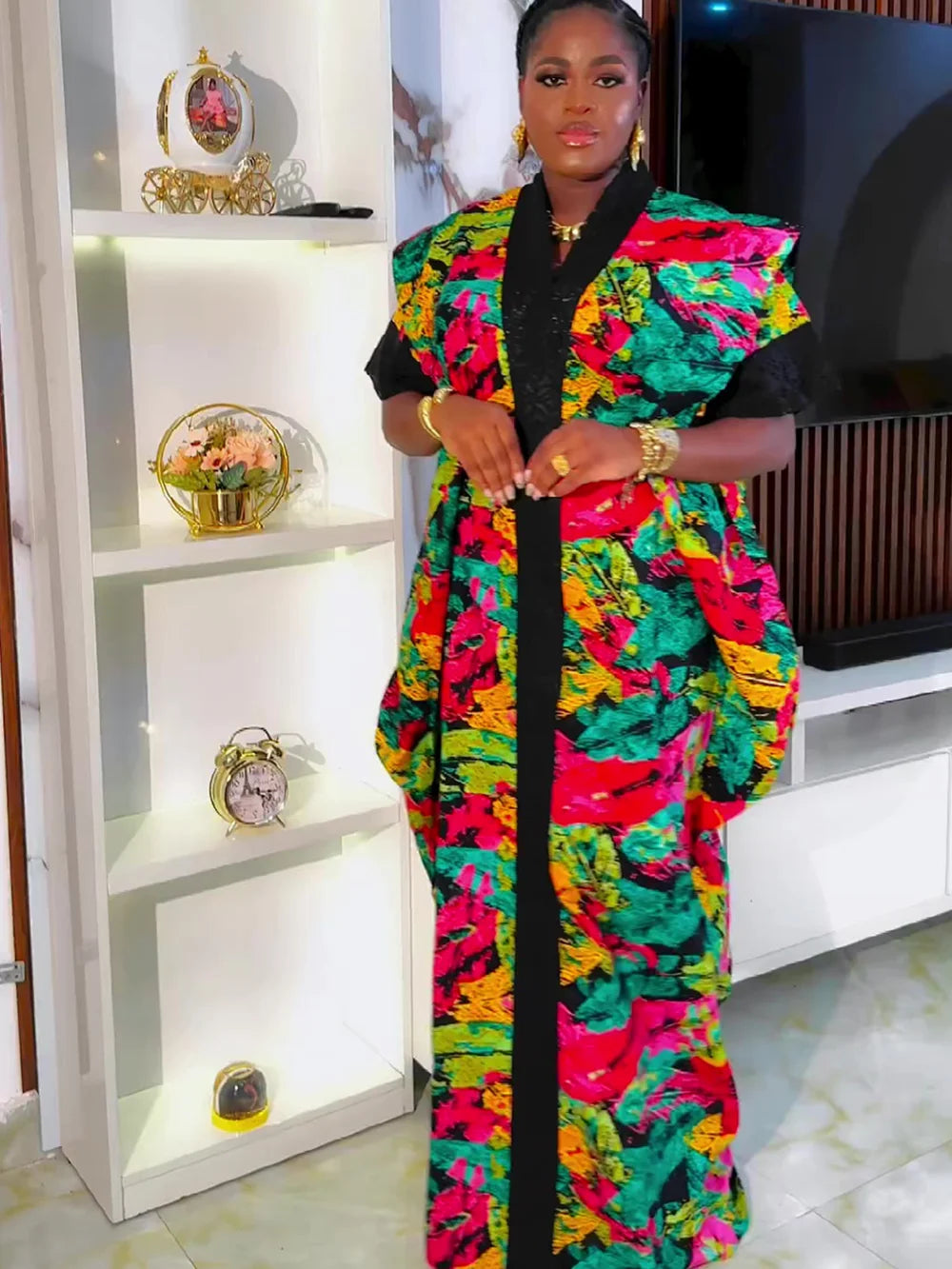 African Dresses for Women Plus Size Africa Clothes Dashiki Ankara Sequin Outfit Gown Kaftan Muslim Wedding Party Long Maxi Dress - Seprincess