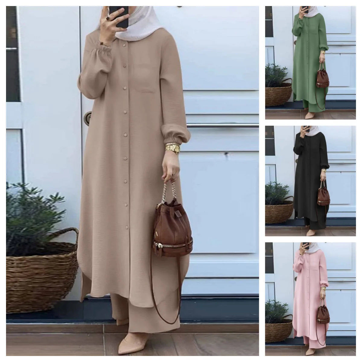 Dress Solid Color Dubai Turkish Muslim Abaya Islamic Jalabiya Dresses Women Ramadan Eid Abayas Caftan Kaftan Elegant Vestidos - Seprincess