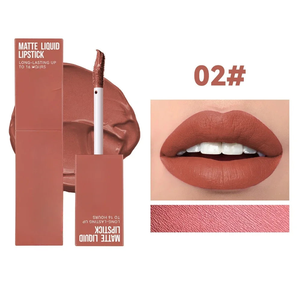 Cheap Matte Ink Liquid Lipstick Non-stick Cup Long Lasting Velvet Nude Lip Gloss Waterproof Lips Tint Waterproof Korean Make Up - Seprincess