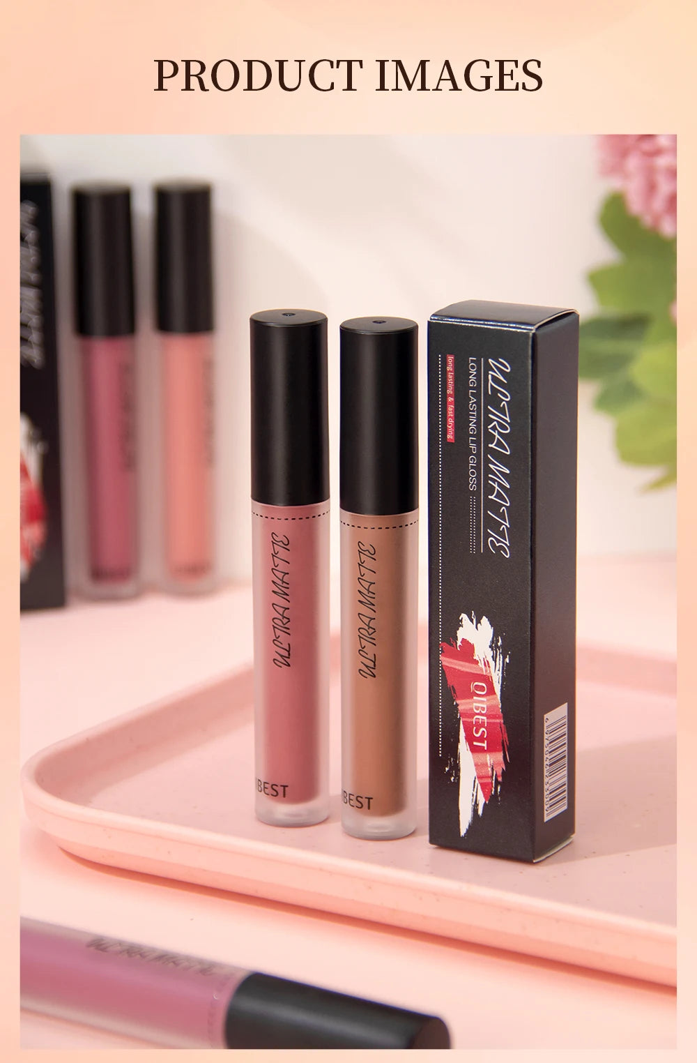 QIBEST New Makeup Lipstick Matte Lipstick Brown Nude Sexy Red Color Liquid Lipstick Lip Gloss Waterproof Long Lasting Lip Tint - Seprincess