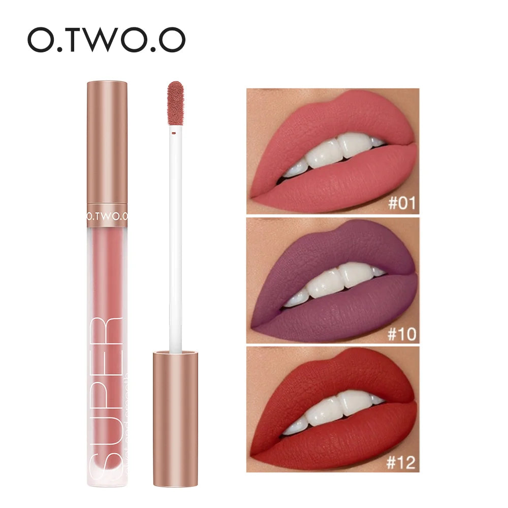 Wholesale O.TWO.O Lipstick Lip Gloss Makeup Waterproof Velvet 12 Colors Liquid Lip Stick Matte Long Lasting Sexy Red Lip Tint - Seprincess