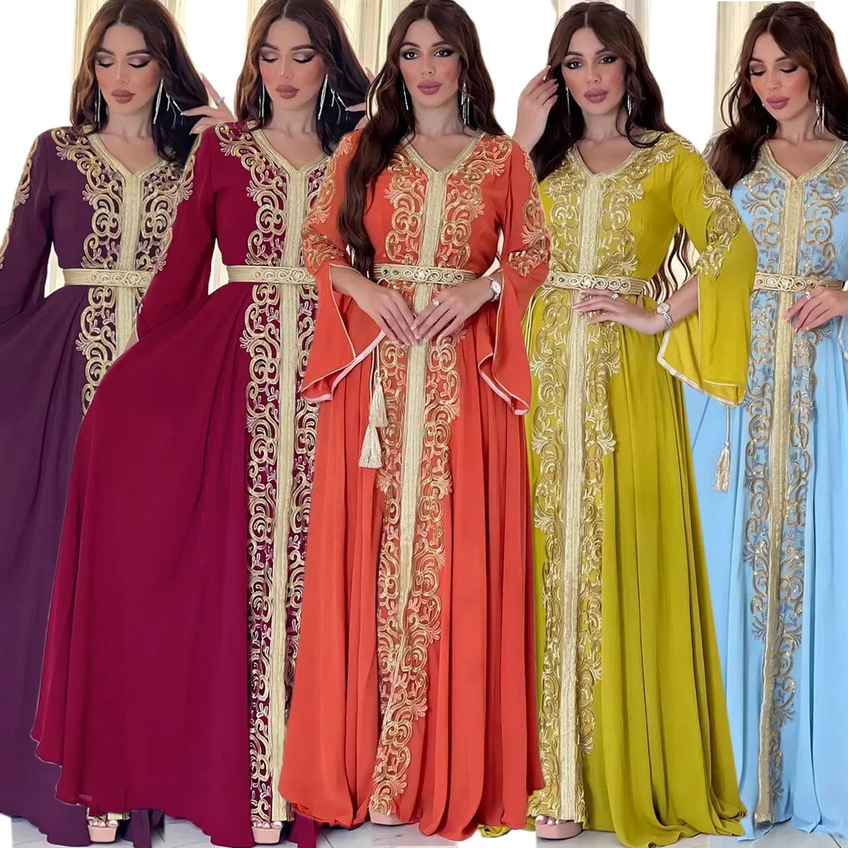 Eid Muslim Party Dress for Women Abaya Emboridery Jalabiya Morocco Dresses  Abayas Kaftan Abaya Islam Vestidos Arab Long Robe - Seprincess