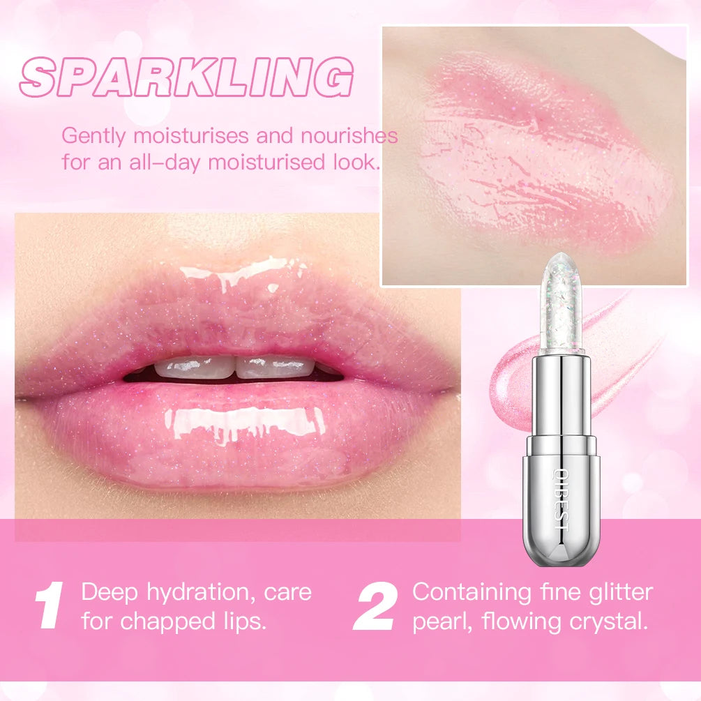 QIBEST Moisturizing Jelly Glitter Colored Lip Balm Temperature Color Changing Magic Lipstick Shiny Mirror Diamond Lip Gloss Tint - Seprincess