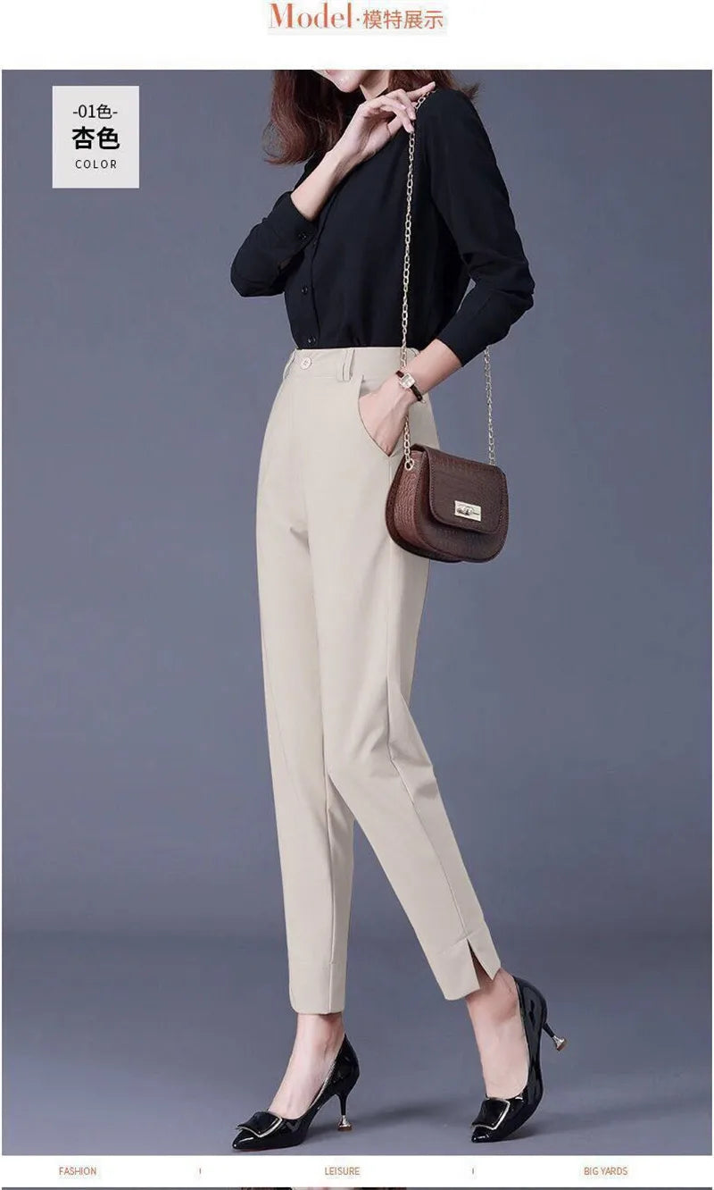 White Pants 2024 New Spring Summer High Waist Slim Stretch Pencil Pants Office Ladies Elegant Suit Pants Women Straight Trousers