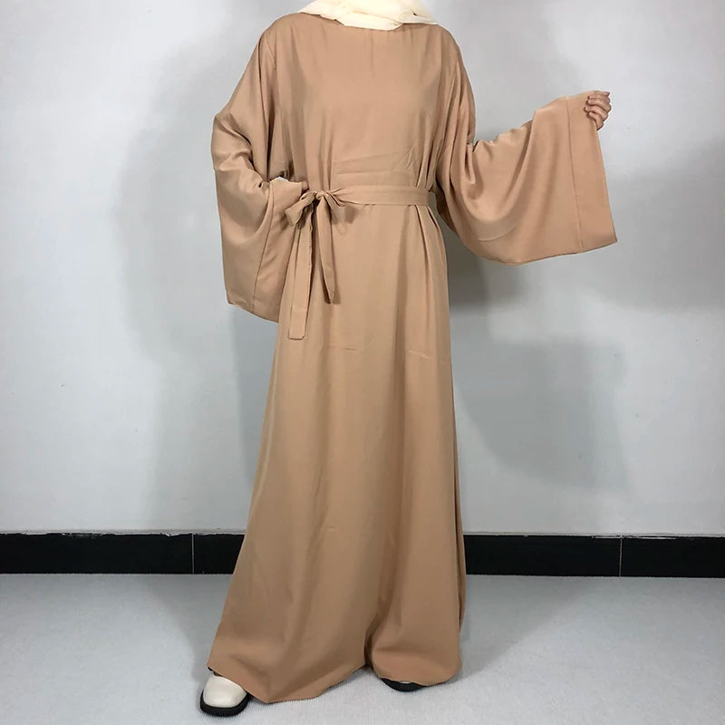 15 Colors Basic Plain Nida Abaya With Free Belt High Quality Muslim Women Modest Simple Dress EID Ramadan Islamic Clothing - Seprincess