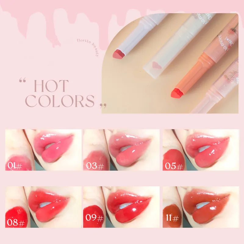 FLORTTE Crystal Lip Balm Jelly Lipstick Moisturizing Mirror Water Light Solid Lip Glaze Red Lip Tint Makeup Cosmetics New - Seprincess