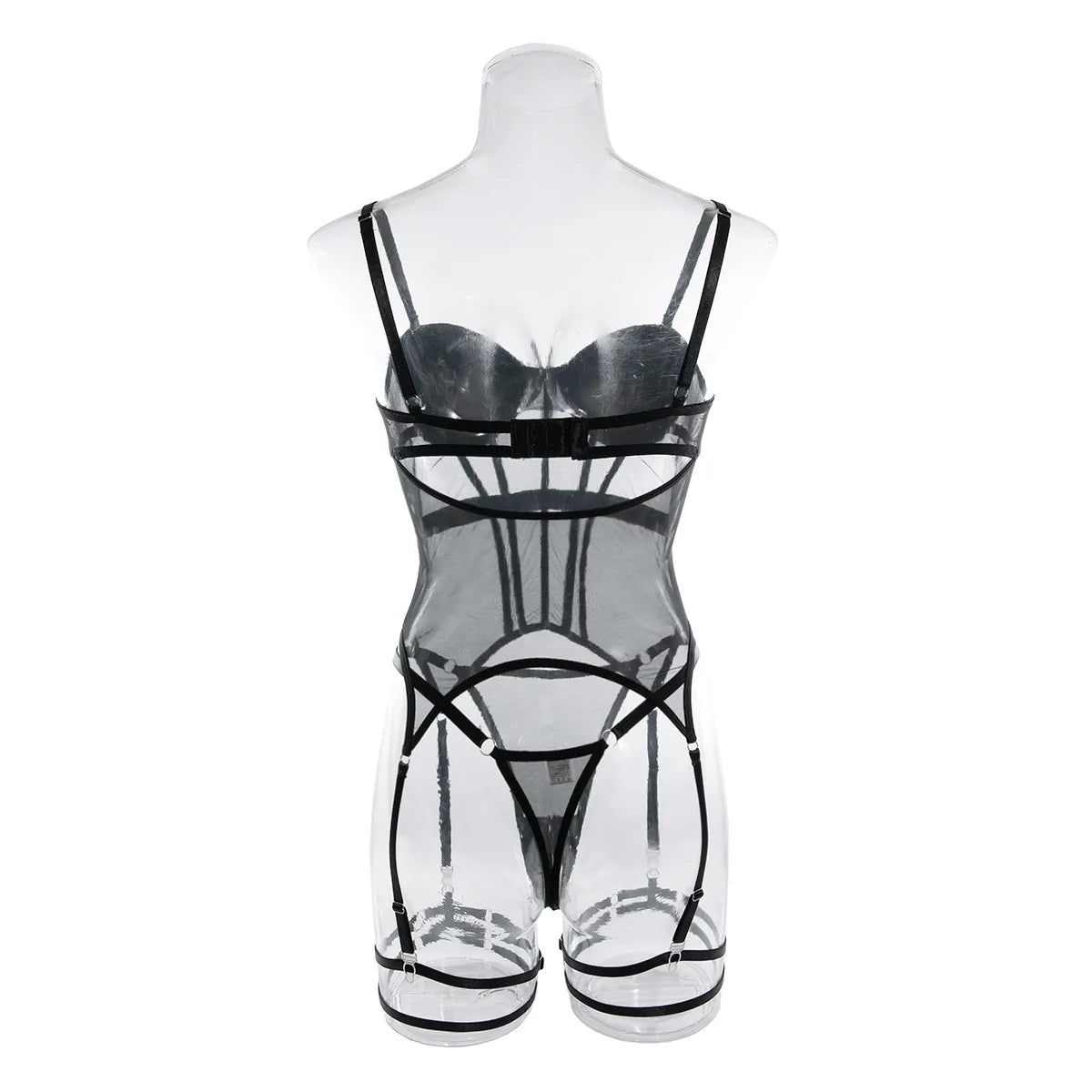 Erotic lingerie Tight fitting see through mesh binding straps deep straps V women's sexy underwear adult sexy sets Sex clothes - Seprincess