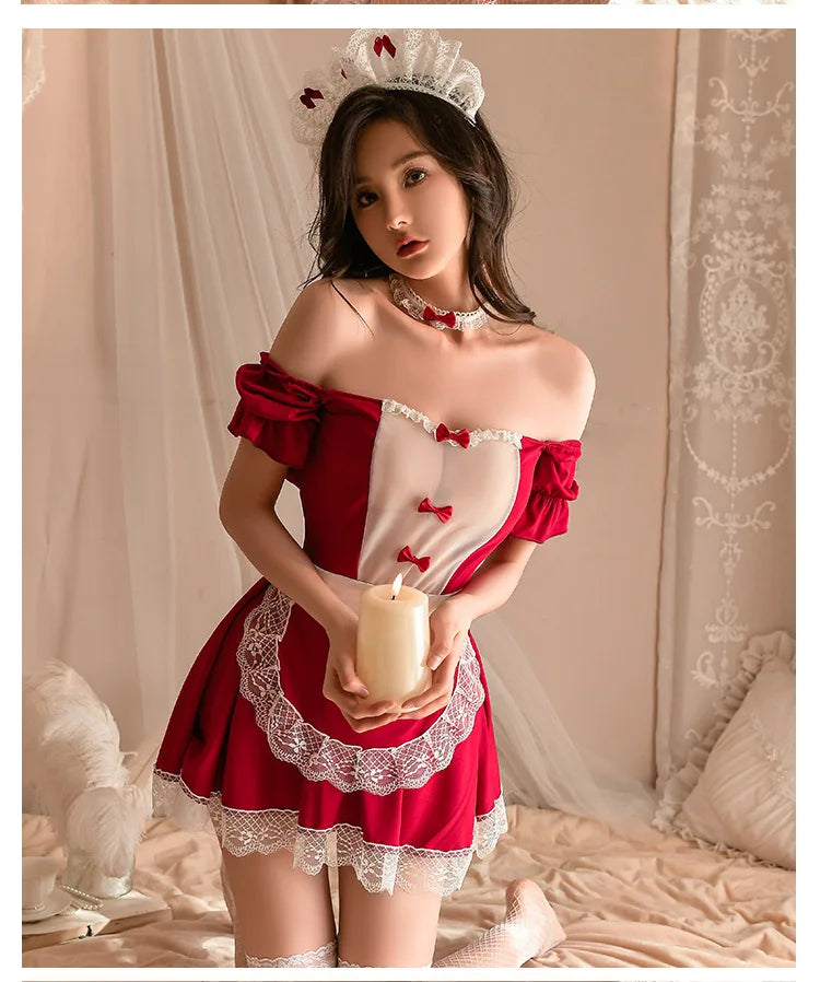 Cosplay clothing Maid outfit Lolita lace puffy skirt Women's Halloween costumes Adult costume sexy lingеrie set sexy. items xxx - Seprincess