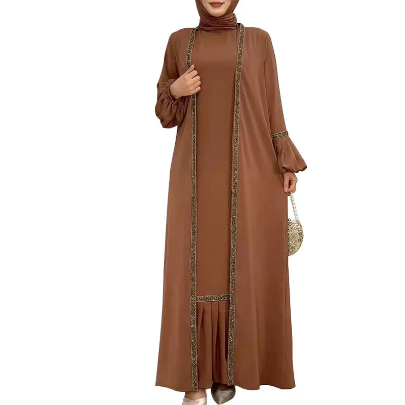 Eid Abaya Dubai Modest Turkey Muslim Long Dress for Women Arabic Sequin Islamic Dresses Evening Party Gown Moroccan Kaftan Robe - Seprincess