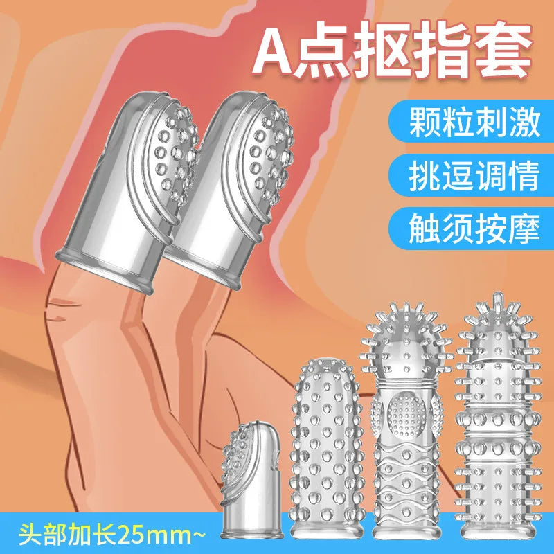 G-spot Finger Condoms Vaginal Stimulation Sex Toys For Man Woman Les Big Spikes Finger Sleeve Clitoris Massage Adult Sex Product - Seprincess