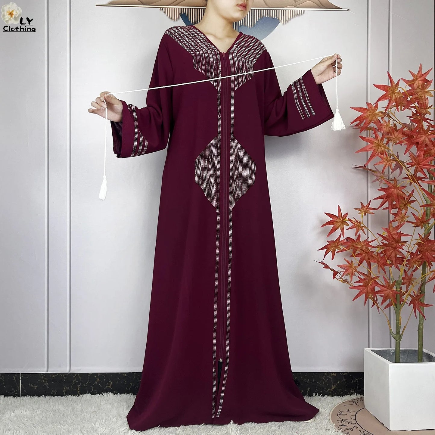 2024 For Women Elegant Dresses Dubai Party Outfits Long Sleeved Chiffon Dashiki Muslim Women Robe Open African Abaya Clothing