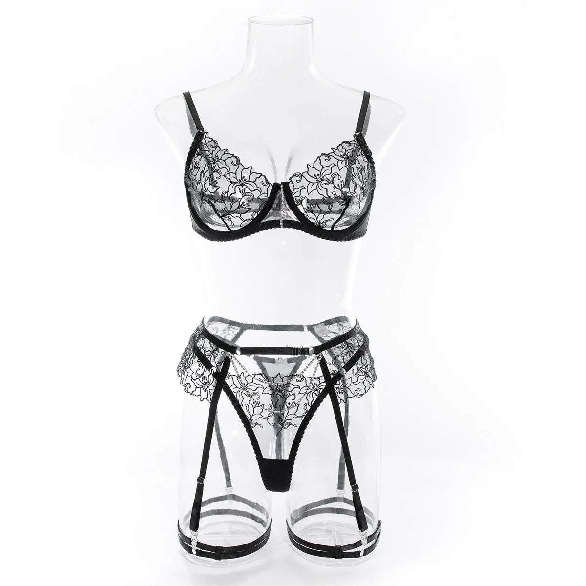 Bar set Tight binding lace perspective deep v bialism women's set lingeries femme women underwear sexi fetish Erotic products - Seprincess