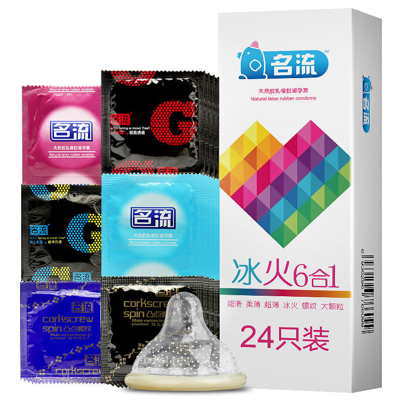 24/30PCS Condoms Natural Latex Lubrication Ultra Thin Large Particles Dots Penis Condom Contraception Sex Toys For Men Adults - Seprincess