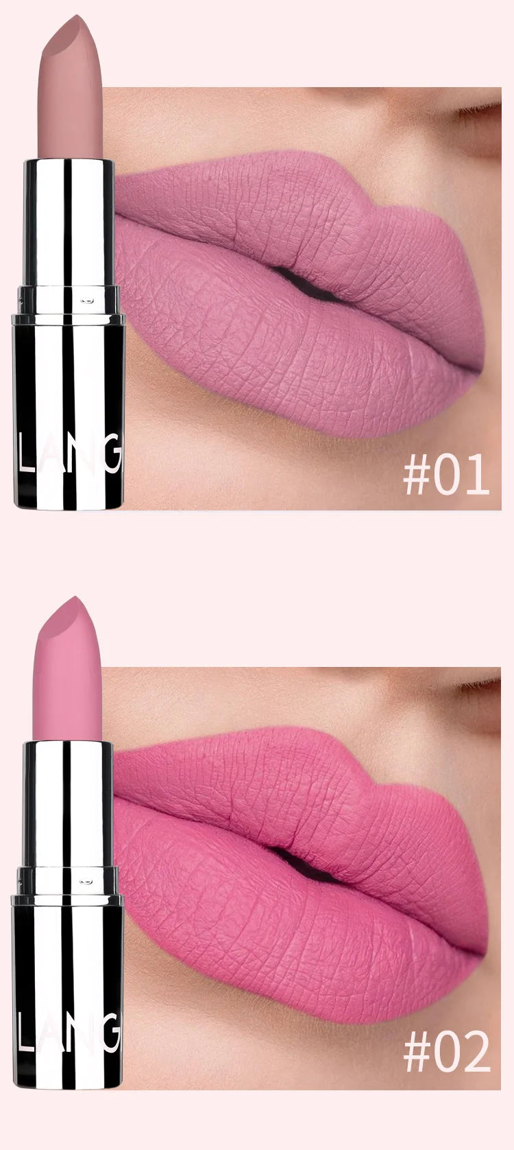 Langmani Silver Tube Matte Lipstick Non Staying Cup Makeup Lipstick  8 colors available - Seprincess