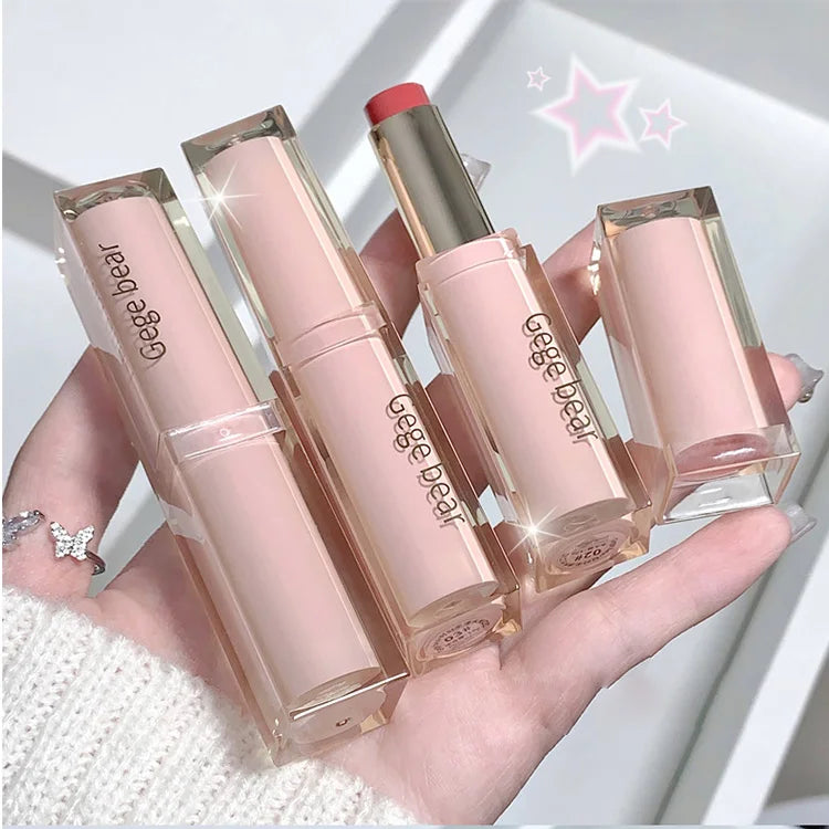 Silky Glossy Lipstick Gege Bear Pump Lips Moisture Water Bomb Comfortable Ultra Sheen Non-Stick Cup Lip Balm - Seprincess