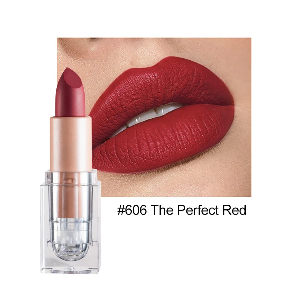 Handaiyan 12 Colors Matte Waterproof Velvet Nude Lipstick Sexy Red Brown Pigments Makeup Long Lasting Profissional - Seprincess