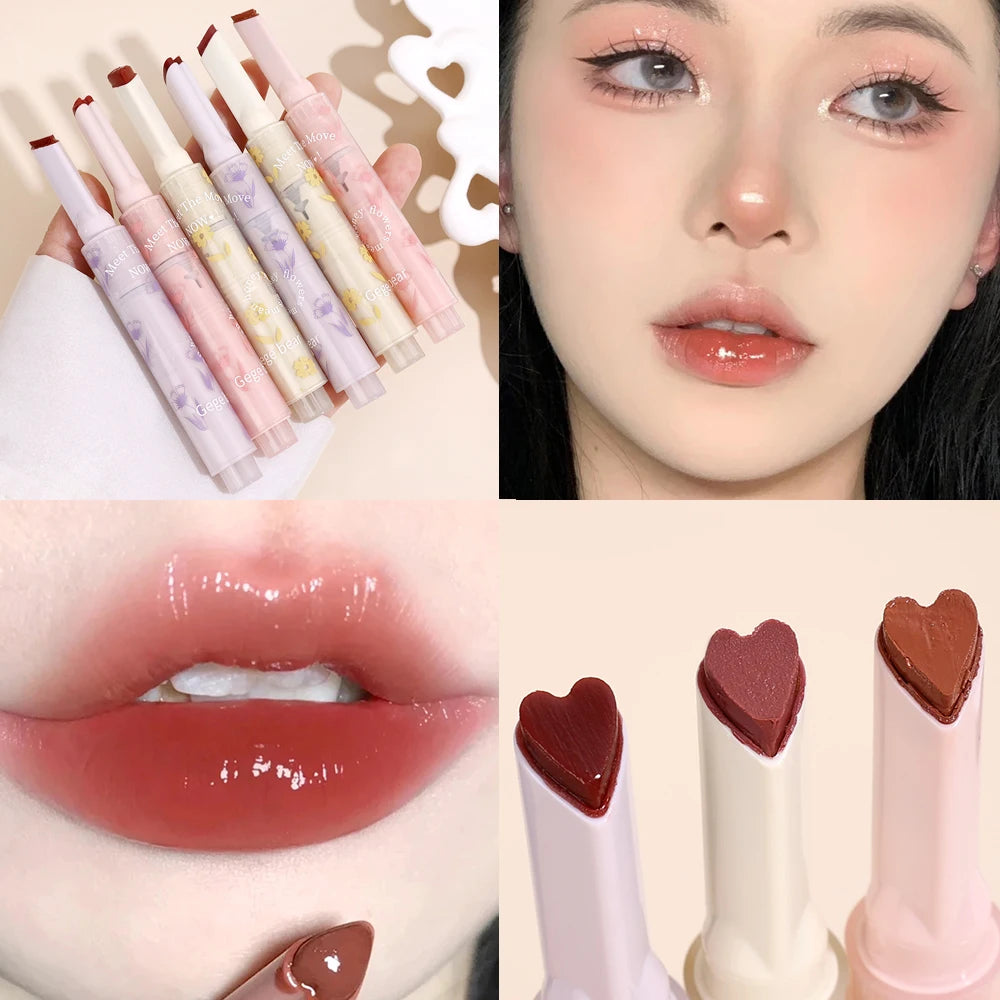 Transparent Lip Glaze Flower Honey Jelly Lipstick Pen Waterproof Non-stick Cup Heart-shaped Lip Gloss Korea Women Lips Makeup - Seprincess