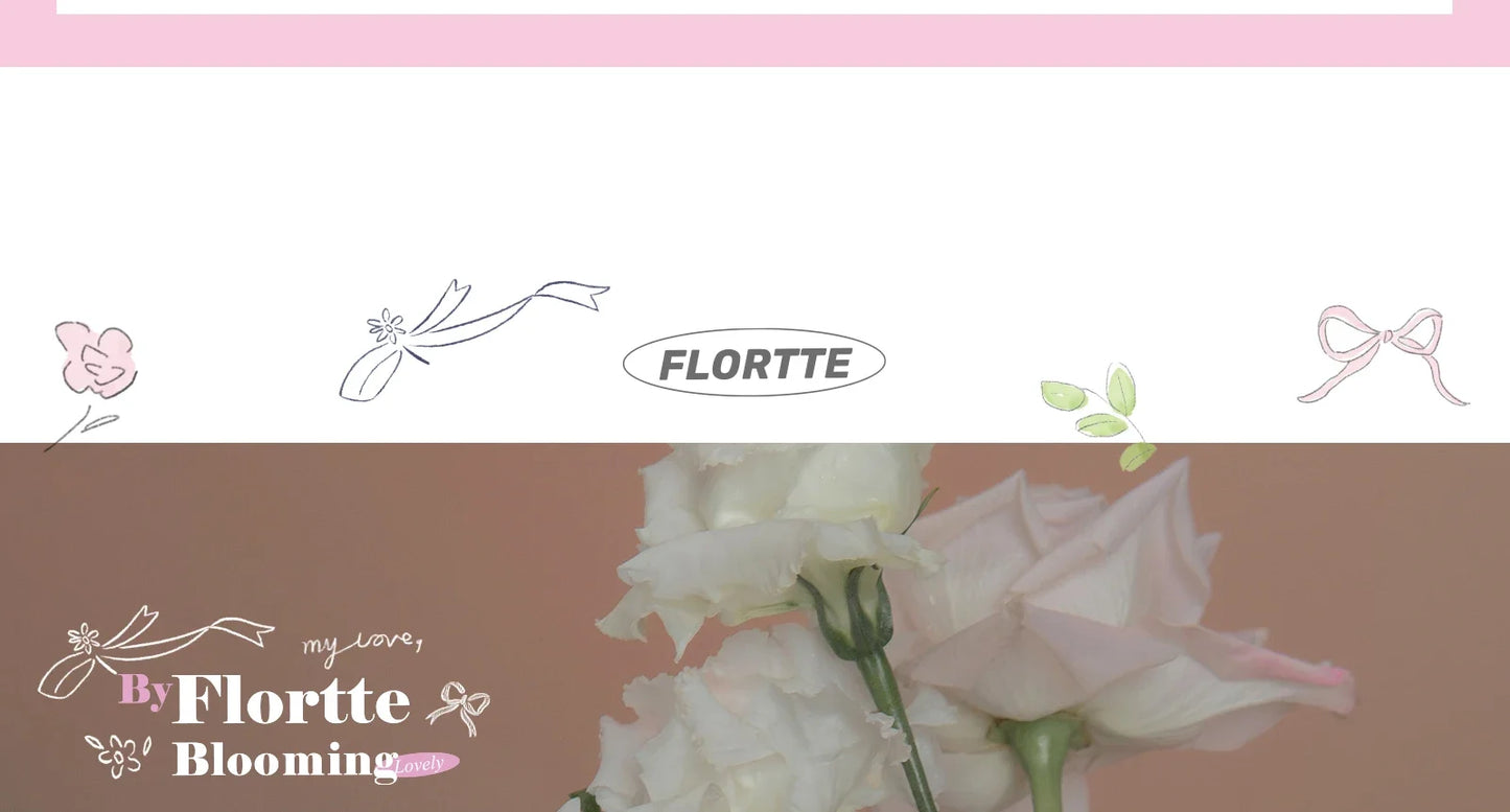 FLORTTE Lipstick Blooming Lovely Series Mirror Water Lip Glaze  Not Easy to Stick Cup Solid Lip Balm Cute Girls Makeup