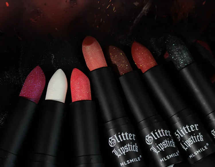 Waterproof Glitter Lipsticks Punk Style Nude Matte Not Fading Pearlescent Sexy Red Pink Velvet Lipsticks Lips Makeup Cosmetic - Seprincess