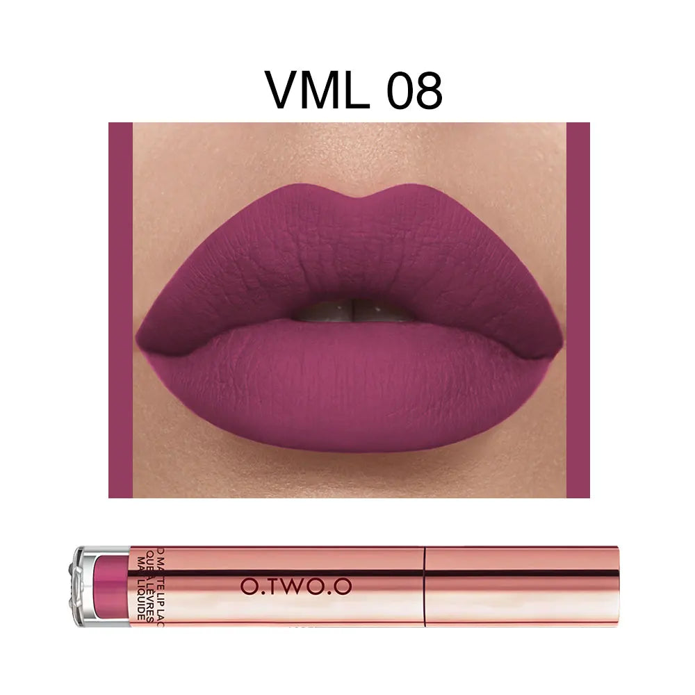 O.TWO.O 12 colors High Quality Velvet Matte lipstick Long Lasting Lips Makeup Waterproof Easy to Wear Matte Liquid Lip Gloss