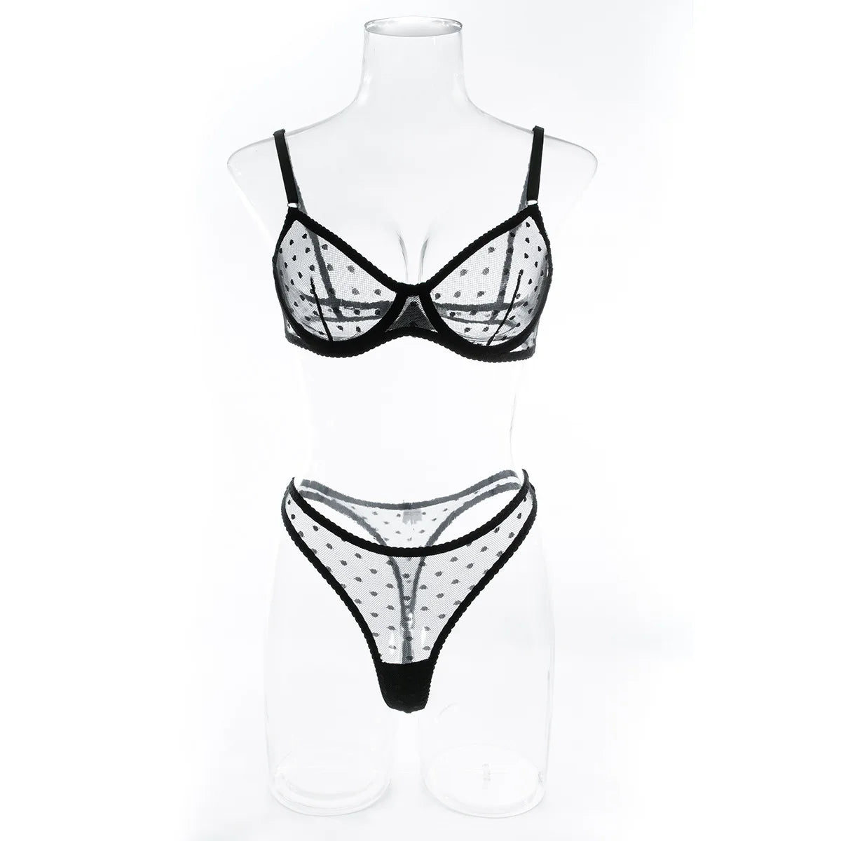 Bra set Dot thin mesh see through tight fitting promotions 99% sales sexy lingеrie set Women sets sexy bras sexy female intimate - Seprincess