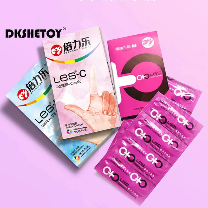 8PCS Finger Condoms Vagina G Spot Stimulation Natural Latex Finger Sleeves cock sex toys for couples Female Condom for adults 18 - Seprincess