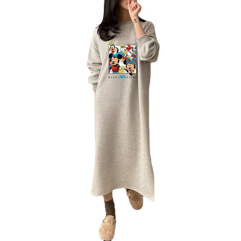 2023 Autumn/winter New Style Petite Sweatshirt Dress Women's Clothing Tweed Style Inner Autumn Winter Long Dress - Seprincess