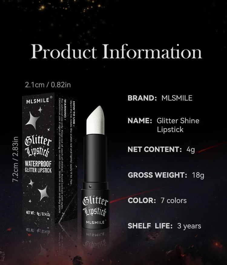 Waterproof Glitter Lipsticks Punk Style Nude Matte Not Fading Pearlescent Sexy Red Pink Velvet Lipsticks Lips Makeup Cosmetic - Seprincess