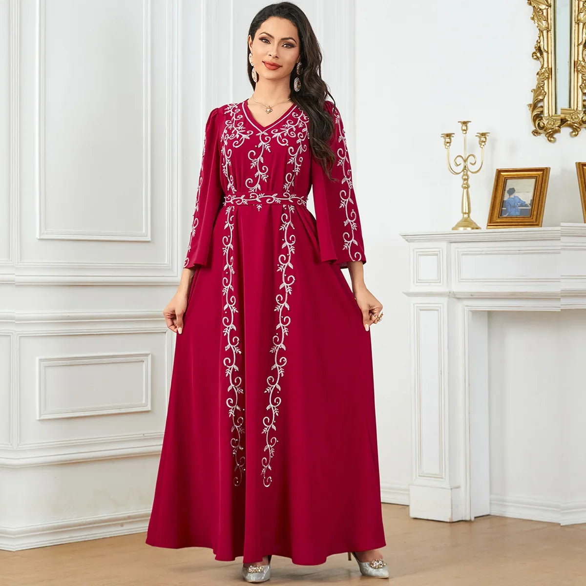 Eid Mubarak Party Muslim Women Embroidery Abayas Dress Turkey Dubai Kaftan Robe Morocco Jalabiya Islam Clothing Arab Vestidos - Seprincess