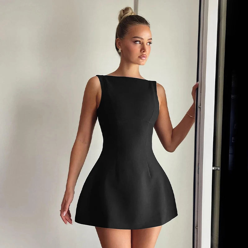 Hawthaw Women Party Club Evening Streetwear Bodycon Black Short Mini Dress 2024 Summer Clothes Wholesale Items For Business - Seprincess