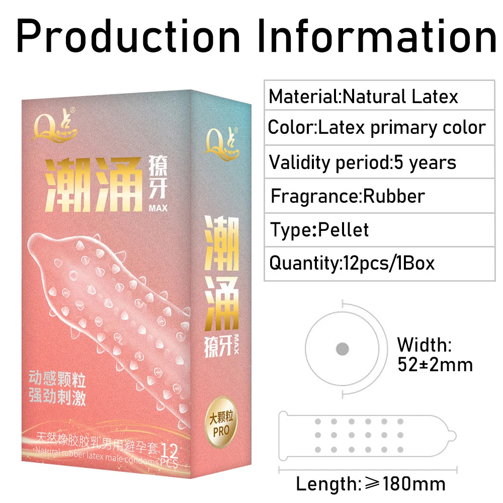 5D Dotted Condoms Thread Ribbed G-Point Latex Ultra Thin Condom Orgasm Contraceptives Stimulate Vaginal Penis Sleeves Sex Toys - Seprincess