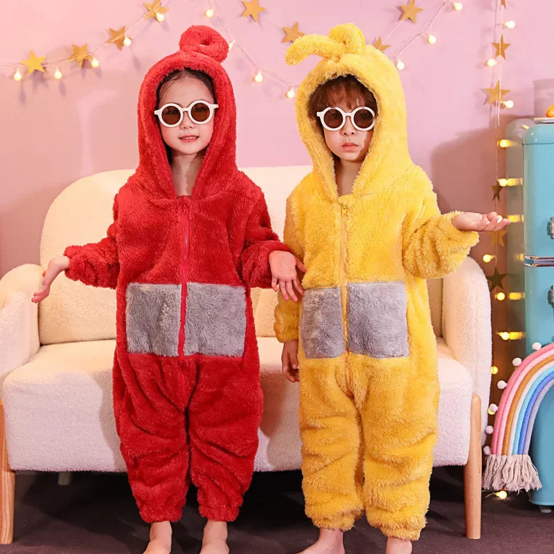 Teletubbies Pajamas Halloween Party Costume Children's Pajamas Kids Teletubbies Costumes Soft Long Sleeves Piece Lala Cosplay - Seprincess