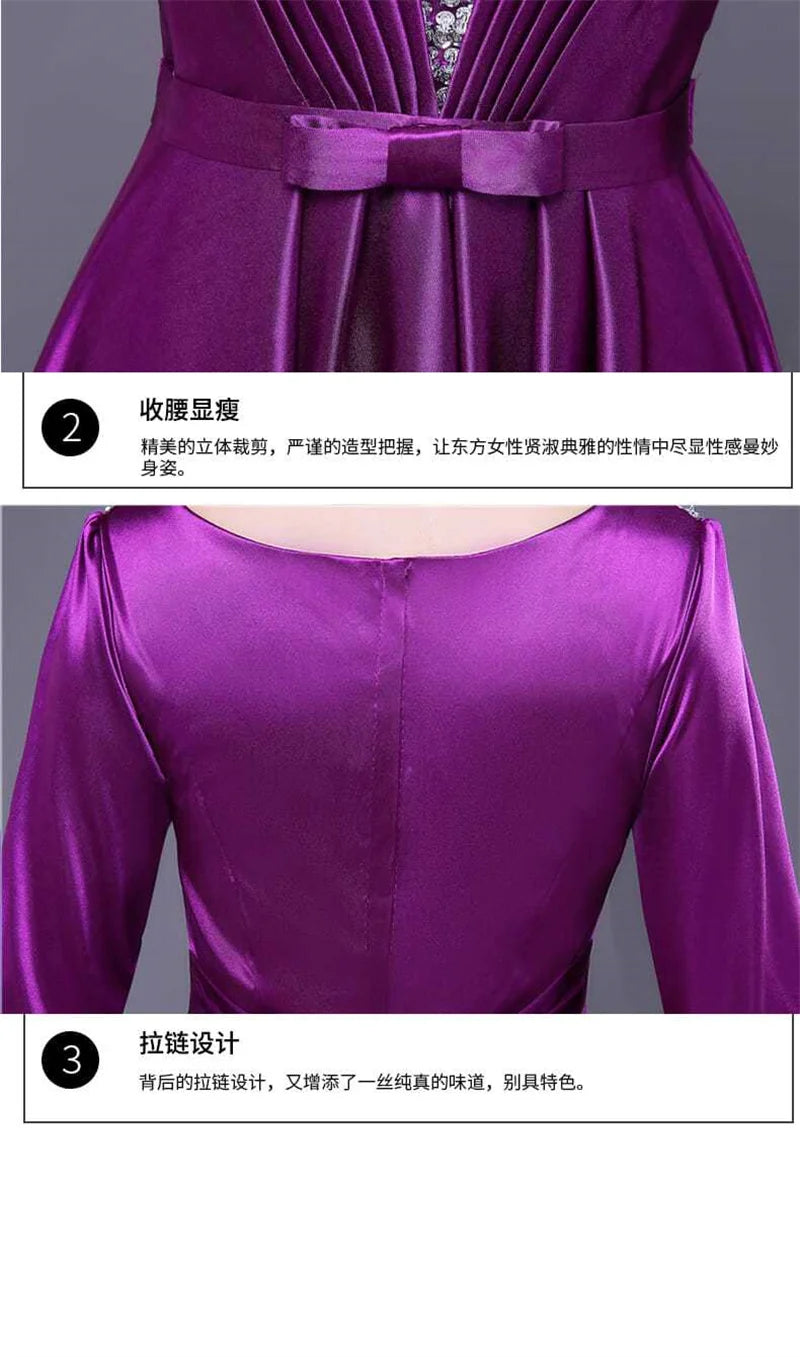 Elegant Elegant Choir Performance Dress Female Long High School Student Modern Fashion New Host Dress Female Evening Dress Femal - Seprincess