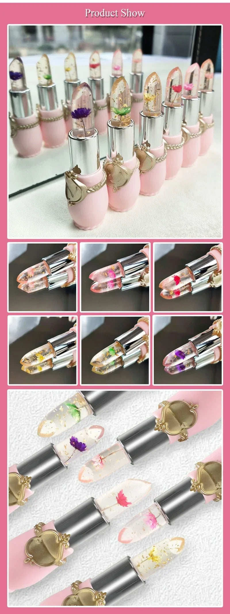 Waterproof 6-color Transparent Moisturizing Jelly Color Changing Lipstick Temperature Changing Flower Lipstick Lip Balm - Seprincess