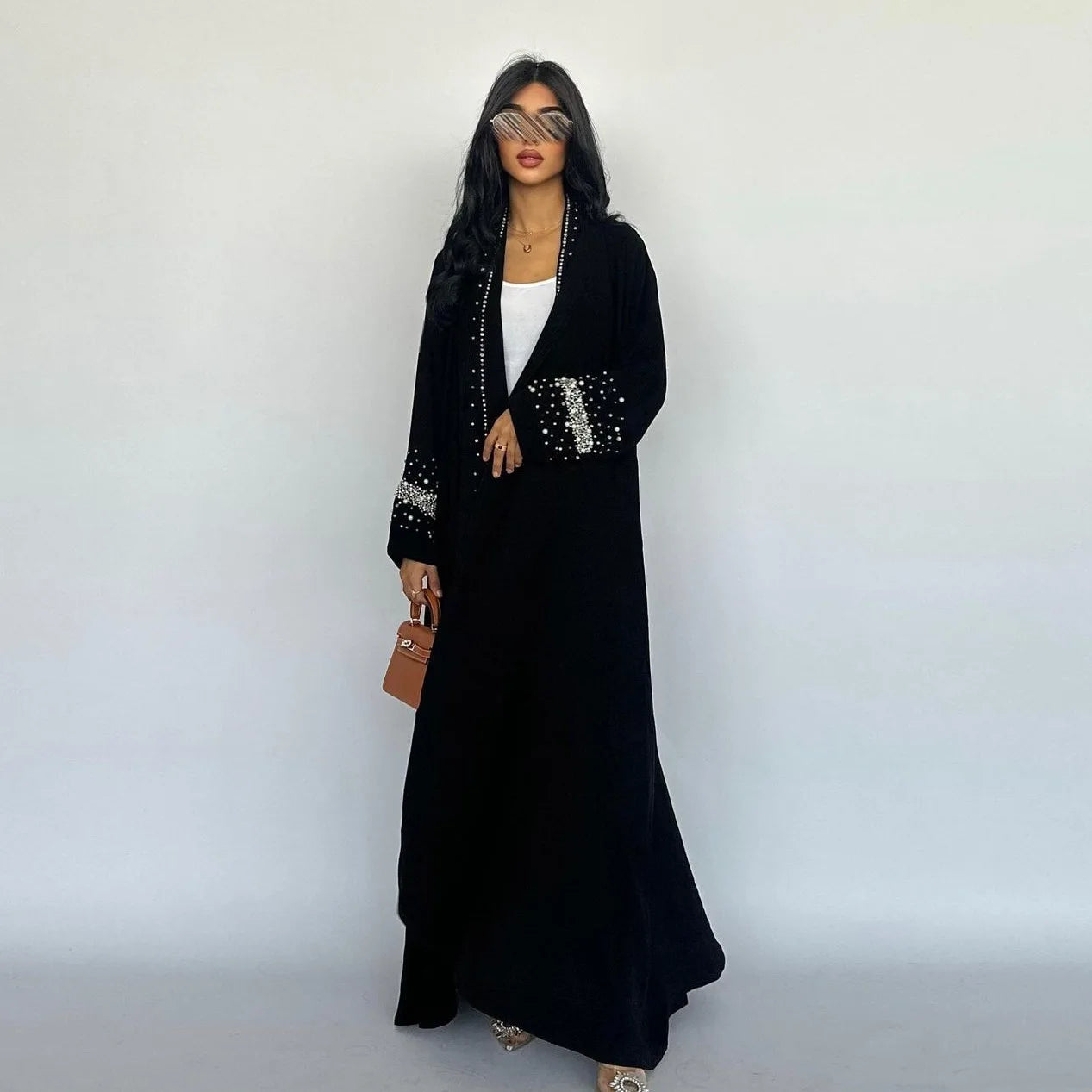 Eid Muslim Diamond Pearls Abaya for Women with Scarf  Abayas Jalabiya Party Dresses Dubai Kaftan Vestidos Largos Long Robe 2024 - Seprincess