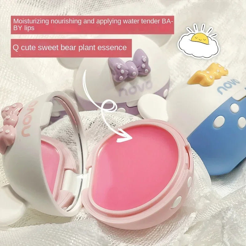 NOVO Cute Lip Balm Hydrating Moisturizing Lipstick Long-lasting Natural Plant Anti-Cracking Lip Care Petroleum Jelly Lip Gloss - Seprincess